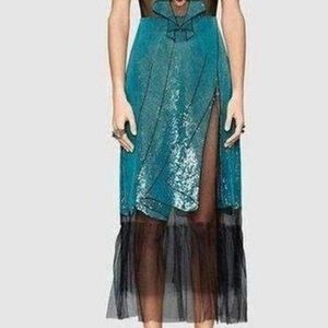 Gucci Blue and Black Midi Dress